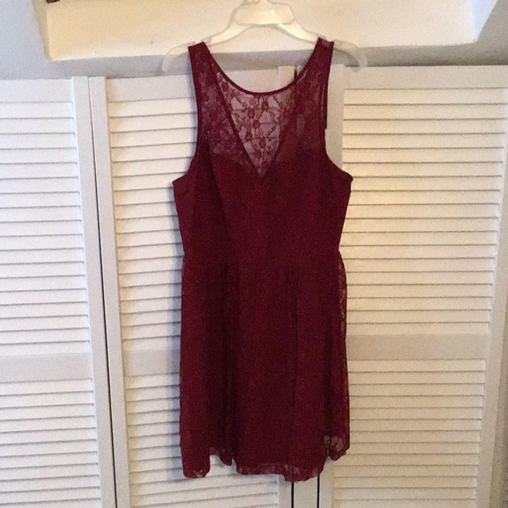 A Forever 21 Red Lace Mini Dress